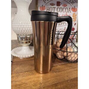 Starbucks 2011 Metallic Copper Soft Touch Stainless Steel Tumbler Mug Cup 16 oz